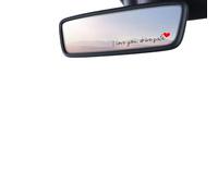 Floruvia 3 Pcs I Love You Drive Safe Mirror Stickers, Cute Car Rear View Heart Decals Automotive Accessories for Women Drivers, Car Safety Decoration (Black)