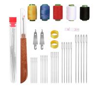 Floruvia 37PCS Sewing Tool Set, Wide Eye Steel Needles, Threaders & Repair Accessories For Hand Crafting & Mending