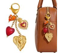 Floruvia Keychains for Women: Cute Keychain Purse Charms for Handbags, Bag Charm Accessory for Car Keys, Heart Strawberry Styles,Birthday and Valentine's Day gifts