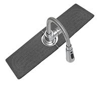 Floruvia Kitchen Sink Faucet Mat, Water Absorbing Diatomite Splash Guard for Bathroom Counter, Quick-Drying Stone Tray for Kitchen Sink(15.7 * 3.9"Dark Gray)