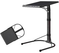 Florvo Adjustable Folding Table - Portable Laptop Desk with Metal Legs, Height Adjustable Small Computer Table, Space-Saving Foldable Design for Sofa, Bed, Home Office & Study (43×43×61-73cm) (Black)