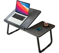FLORVO Foldable Laptop Desk - Adjustable Bed Tray Table | Portable Lap Desk with Angle Adjustment & Foldable Legs, 32D × 64L × 25H cm Space-Saving Stand for Sofa, Breakfast, Reading, Study (Black)