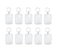Flosfjylo 10 Pcs Photo Keyring, Double Sided Blank Picture Keychain Personalised Photo Key Fob Holder with Split Ring