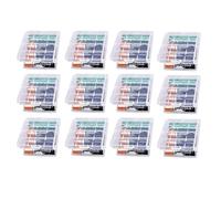 Flosfjylo 12 Pcs Clear Plastic Cell Battery Storage Case Holder Box, Battery Case Hard Plastic Batteries Storage Boxes, for AA/AAA Cell Battery Storage Case