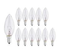 Flosfjylo 12 Pcs Small Screw Candle Bulbs 40W, Clear Edison Screw in Bulb SES /E14, 240V