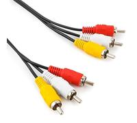 Flosfjylo 3-in-1 RCA Phono Cable, 1.5M, Yellow/Red/White Composite Audio Video Lead for TV, DVD, Projectors,DVD Cables to Connect to a TV Male To Male