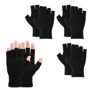 Flosfjylo 3 Pair Fingerless Cashmere Warm Gloves - Thickened Knit Touchscreen Stretchy Mittens - Soft Warmth for Men and Women