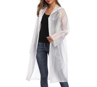 Flosfjylo 3 Pcs Clear Raincoat Rain Ponchos for Adults Waterproof Reusable EVA Portable Travel Rain Poncho Long Plastic Festival Raincoat Adults with Hoods and Sleeves for Outdoor Events, Commuting