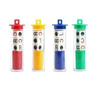 Flosfjylo 4 Tubes Left Right Center Dice Game, 4 Color Interactive 6 Sided Round Corner Dice Set Fun Games with 12 Dices + 96 Chips for Family Camping Game，dice games