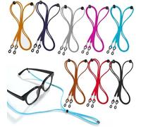 Flosfjylo 8 Pack Adjustable PU Leather Eyeglass Straps, Non-Slip Glasses Retainer Chains for Men Women, 680mm Eyewear Straps for Sunglasses & Reading Glasses, Outdoor & Daily Use (8 Colors)