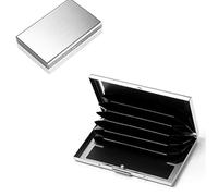 Flosfjylo Credit Card Holder Card Wallet, Card Wallet, RFID Blocking Brushed Stainless Steel Bank ID Card Holder Case Box Pocket Purse for Travel, Business & Everyday Use