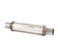 Floshine 2.5'' Exhaust Muffler Back Box, 2.5'' inletoutlet, Universal 14'' Overalll Stainless Steel Straight Through Design, Resonator Muffler