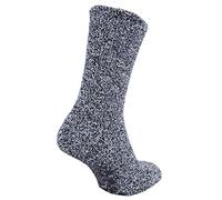 Floso® Mens Warm Slipper Socks With Rubber Non Slip Grip (7-11 UK) (Navy)