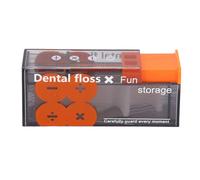 Floss Dispenser Auto Popping Small Portable Floss Pick Case with 10 Flosses for Travel Hotel Business Trips Family Outings (Black and Orange)