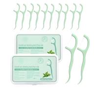 Floss Picks, 300pcs Dental Floss Stick, Dual-Use Portable Tooth Floss Picks & Tooth Gap Brush, Interdental Cleaning Tool for Travel Home Office Restaurant