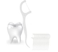 Floss Picks Disposable Toothpicks Floss Holder with Handle Easy to Use 2 in 1 Teeth Cleaning Tool Super Strong Thread Tooth Picks Sticks Prevents Tartar Plaque for Quick Teeth & Gum Care (50 Pc)