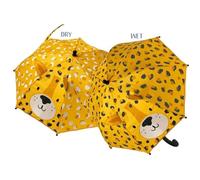Floss & Rock 3D Colour Changing Leopard Design Kids Umbrella, 22 Inch, Yellow