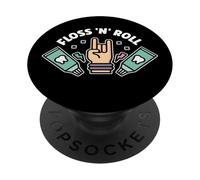Floss Rock And Roll Dentist Dental Office Humor Music PopSockets Adhesive PopGrip