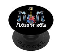 Floss Rock And Roll Dentist Dental Office Humor Music PopSockets Adhesive PopGrip