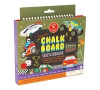 Floss & Rock - Chalk Board Sketchbook - Cars Theme, 8 Reusable Wipeable Pages, 6 Coloured Chalk Pens, Stencil & Tracing Sheets - Drawing & Colouring Activity Book for Age 3+, FSC Certified