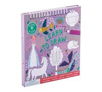 Floss & Rock Fairy Tale Learn to Draw Sketchbook for Kids, 7.28-inch Length, 3 Color Dry Wipe Pens with Erasers, Jungle Theme