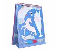 Floss & Rock - Magic Colour Changing Water Card Easel and Pen - Fantasy Theme, 6 Reusable Sheets & Water Pen - Mess Free Colouring, FSC Certified, Printed with Soy Inks