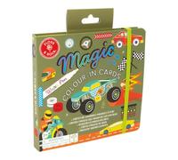 Floss & Rock - Magic Colour Changing Water Cards - Cars Theme, 10 Reusable Cards and Water Pen - Mess Free Colouring Set for Age 3+, FSC Certified, Printed with Soy Inks