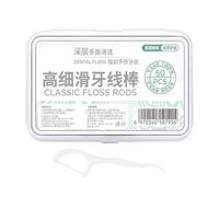 Floss Set - 50 Pieces, Flexible Gum , One-Hand Operated | Commuting Road Travel Holiday Guest Bath Restaurant Use School Lunch Supplies P