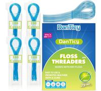 Floss Threaders, Deep Clean Dental Floss Threader for Braces, Bridges, and Implants 400PCS(4Pack),Blue