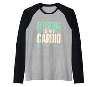 Flossing is My Cardio Dental Hygienist Raglan Baseball Tee