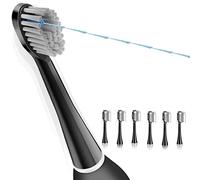 Flossing Toothbrush Head Replacement, 6 Count, Compatible with Water-pik Sonic Fusion / 2.0 SF-01, SF-02, SF03 & SF-04 (Black, Full(6Packs))