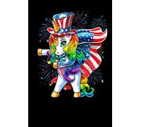 Flossing Unicorn 4th of July American Flag Uncle Sam Girls Lined Notebook: Independence Day Themed Blank Notebook Journal for Writing Note Diary
