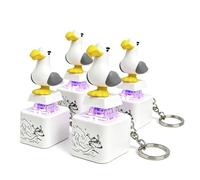 Flossty Seagull Mine Keychain, Mine Little Bird Voice-Activated Light-Up Electronic Keychain, Rechargeable Fidget Clicker with Real Sound & LED Light, Fun Desk Interactive Gift (4pcs)