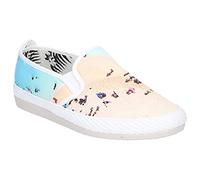 Flossy Pastel Ladies Canvas Beach Slip On Plimsolls Ecru EU 37