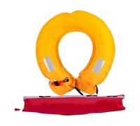 Flotation Belt, Inflatable Life Belt, Lightweight Safety Aid, Sturdy Nylon Oxford Build, Ideal for Swimming Kayaking Boating Fishing Use, 120N, Red, Orange Colour, 1 Piece