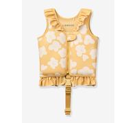 Flotation cardigan with frills yellow