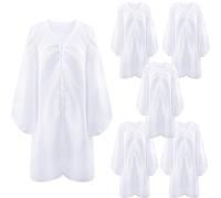Flotory 6 Pack Kids Baptism Choir Robes Unisex Matte Costume Graduation Gown for Boys Girls Pastor Judge Costume Church Event (M (Size 27, 105-115 cm))