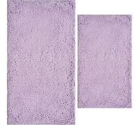 Flotstiga Bathroom Rugs Sets 2 Piece,Super Absorbent Soft,Thick,Machine Washable Chenille Bath Mat,Non Slip Toilet Floor Rug,Bath Mats for Bathroom,16x24 Plus 20x32 Shape,Lavender Purple