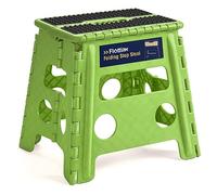 Flottian 13" Folding Step Stool for Adults and Kids Holds Up to 300 lbs,Non-Slip Folding Stools with Handle, Compact Plastic Foldable Step Stool for Bathroom,Bedroom, Kitchen,Grass Green,1PC