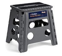 Flottian 13" Folding Step Stool for Adults and Kids Holds Up to 300 lbs,Non-Slip Folding Stools with Handle, Compact Plastic Foldable Step Stool for Bathroom,Bedroom, Kitchen Gray,1PC