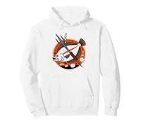 Flounder Gigging Dad Coastal Night Wading Southern Flatfish Pullover Hoodie