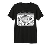 Flounder Line Art Aquarist Premium T-Shirt