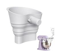 Flour Funnel for Kitchen Aid Mixer,Dough Baking Flour Funnel Kitchen,Stand Mixer Attachment,for Oil Jam Egg Liquid Water Canning Cooking Bread Cake Dough Baking (White)