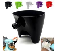 Flour Funnel for Kitchen Aid Mixer - Premium Kitchen Aid Flour Funnel Compatible with Artisan KSM150 & Bowl-Lift Stand Mixers,Anti-Splash Guided Pouring,Reduces Splash and Waste (Black)