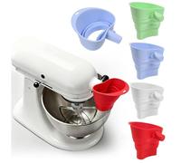 Flour Funnel for Kitchen Aid Mixer,Silicone Foldable， Mess Free Guided Pouring, Easy Clean Durable Accessory for Baking and Cooking Prep (Blue)