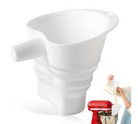 Flour Funnel for Kitchen Aid Mixer - Stand Mixer Attachment Compatible with (KSM150) 4.5-5 Qt Tilt-Head Mixers,Easy Pour Anti-Splash Baking Tool, Dishwasher Safe, for Egg Liquid and Both Flour -White