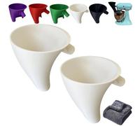 Flour Funnel for Kitchen Aid Mixer, Stand Mixer Attachment, Plastic Powder Funnel with Easy-Pour, Diameter Enables Guided Pouring for Both Flour and Egg Liquid, Easy Pouring Design(2PCS-White)