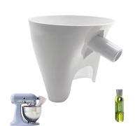 Flour Funnel for Kitchen Aid Mixer White Mess-Free Flour Funnels Stand Mixers Attachment Guided Pouring Anti-Spill Stand Mixer Accessories for Flour Sugar Egg Liquid (with Cleaning Brush)