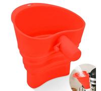 Flour Funnel for Mixer, 4.5-5 quarts Silicone Tilt-Head Stand Mixer Attachment, Foldable Funnel Accessories with Guided Pouring Design for Adding Flour, Egg & Liquid, Fit Artisan KSM 150(Red)