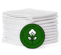 Flour Sack Kitchen Towels |Organic Cotton Blank Towel| Tea Towel Crafting Embroidery|Flat Thick Absorbent Quick Dry | Baking Bread Proofing Breathable Linen Cloth Cover Set of 10, 28 x 28 Inch, White